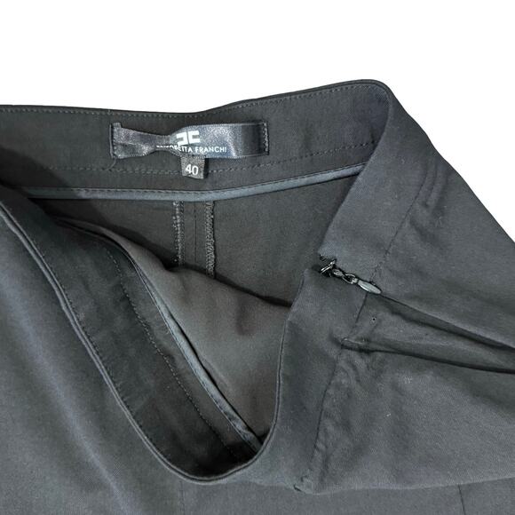 Elisabetta Franchi Black Pleated Wide Leg Pants Wool Blend Trousers sz 40 / 10 - Picture 9 of 12